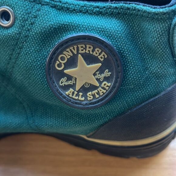 Vintage Converse All Star Chuck Taylor Mid Green Fabric with Black Women’s 6.5 - Picture 7 of 10